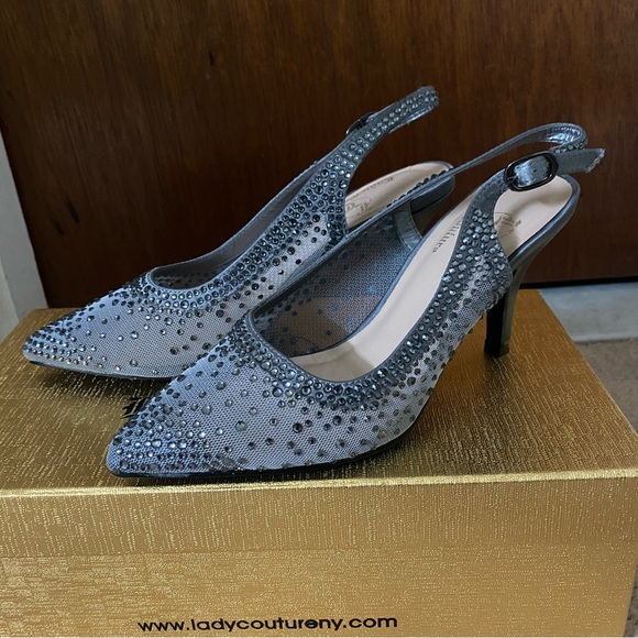 Lady Couture Pewter Heels - Picture 5 of 11